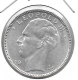 Monedas - Europa - Belgica - 105 - 1935 - 20 francs - plata