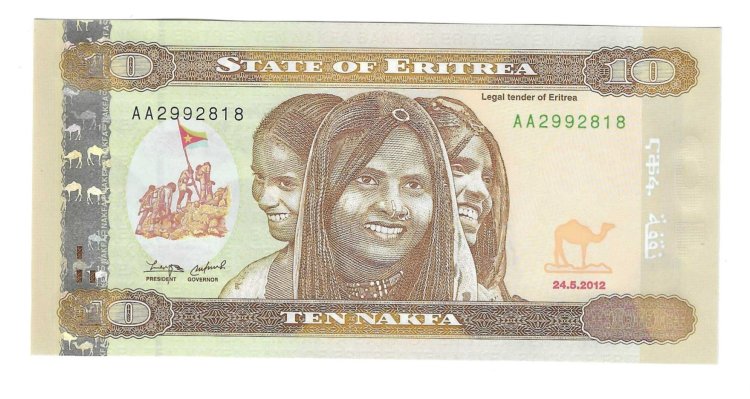 Billetes - Africa - Eritrea - 11 - SC - 2012 - 10 kafka - Num.ref: AA2992818 - Click en la imagen para cerrar