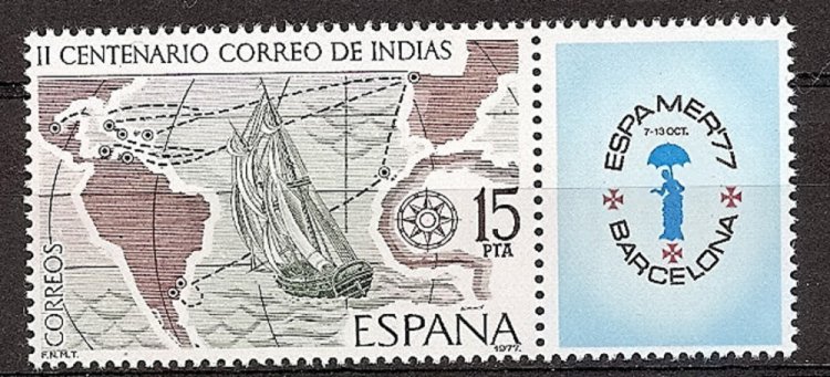 Sellos - Países - España - 2º Cent. (Series Completas) - Juan Carlos I - 1977 - 2437 - ** - Click en la imagen para cerrar