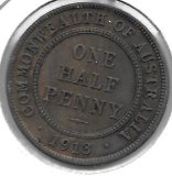 Monedas - Oceania - Australia - 22 - 1913 - 1/2 penny