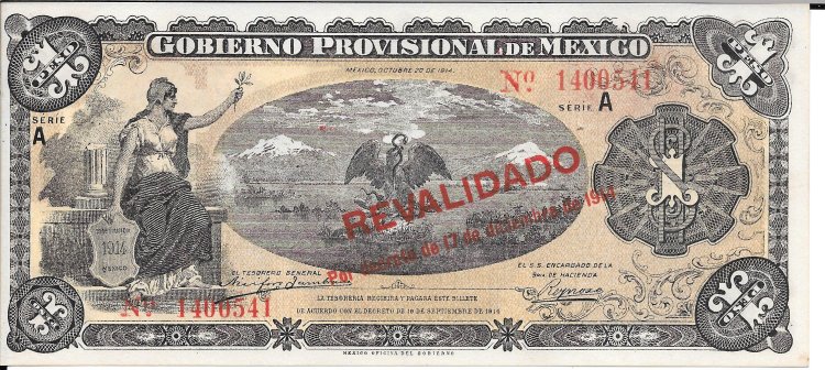 Billetes - America - Mexico - 701b - sc - 1914 - peso - Num.ref: 1400541 - Click en la imagen para cerrar