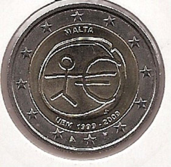 2€ - Malta - SC - Año 2009 - Décimo aniversario del euro - Click en la imagen para cerrar