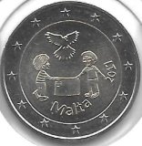 Monedas - Euros - 2€ - Malta - Año 2017 - Paz