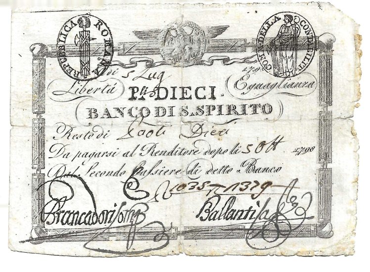 Billetes - Europa - Italia - S537 - mbc+ - 1798 - Estados Italianos - 7 paoli - Num.ref: 1035-1379 - Click en la imagen para cerrar