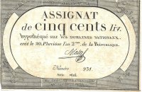 Billetes - Europa - Francia - A77 - mbc - 1794 - 500 libras - Num.ref: 931