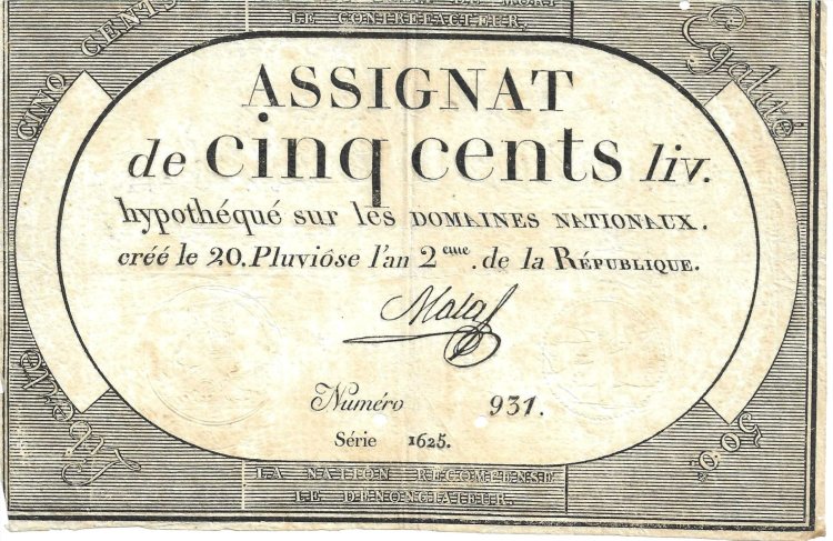 Billetes - Europa - Francia - A77 - mbc - 1794 - 500 libras - Num.ref: 931 - Click en la imagen para cerrar