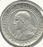 Monedas - Europa - San Marino - 9 - Año 1935 - 5 Liras