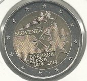 Monedas - Euros - 2€ - Eslovenia - Año 2014 - Barbara Celiska