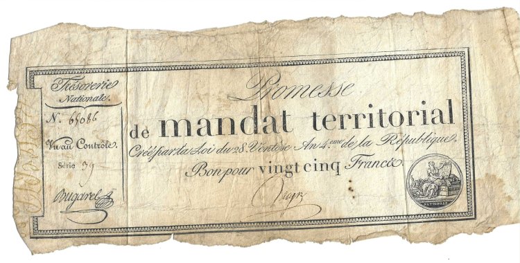 Billetes - Europa - Francia - A83 - mbc - 1796 - 25 francos - Num.ref:65086 - Click en la imagen para cerrar