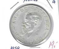 Monedas - America - Mexico - 471 - 1959 - 5 pesos - plata