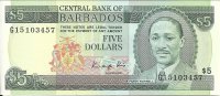 Billetes - America - Barbados - 043 - sc - Año 1983 - 5 dolares