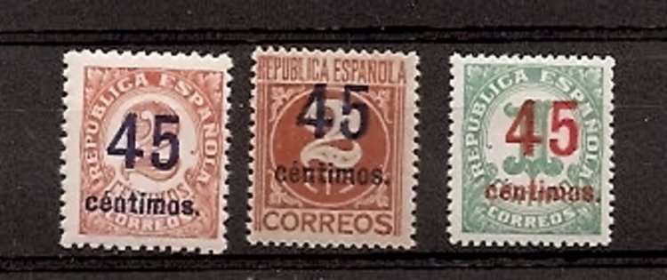 Sellos - Países - España - 1º Cent. (Series Completas) - 0742/44 - ** - Click en la imagen para cerrar