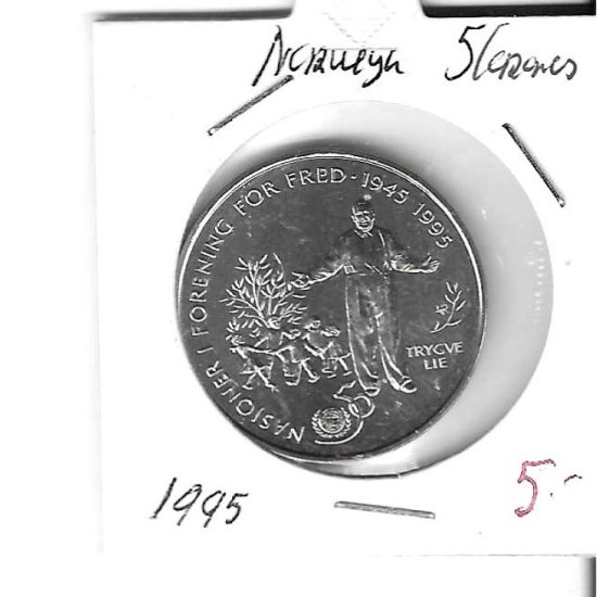 Monedas - Europa - Noruega - 458 - 1995 - 5 coronas - Click en la imagen para cerrar