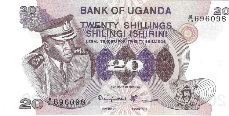 Billetes - Africa - Uganda - 7b - SC - 1973 - 20 shilling - Num.ref: 69698 - Click en la imagen para cerrar