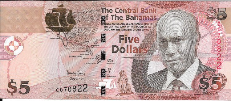 Billetes - America - Bahamas - 72 - sc - 2007 - 5 dolares - Num.ref: C070822 - Click en la imagen para cerrar