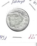 Monedas - Europa - Portugal - 581 - 1951 - 5 escudos -plata