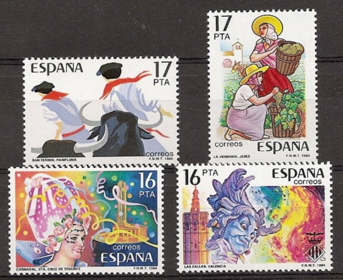 Sellos - Países - España - 2º Cent. (Series Completas) - Juan Carlos I - 1984 - 2744/47 - ** - Click en la imagen para cerrar