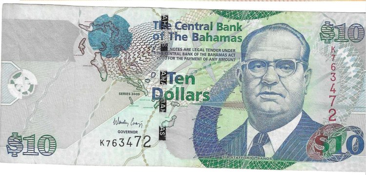 Billetes - America - Bahamas - 73a - SC - 2009 - 10 dolares - Num.ref: K763472 - Click en la imagen para cerrar