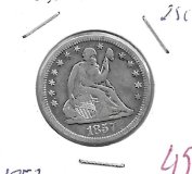 Monedas - America - Estados Unidos - A64.2 - 1857 - 25 ct