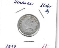 Monedas - America - Honduras - 73 - 1958 - 20 ctv - plata