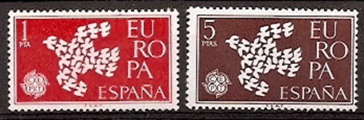 Sellos - Países - España - 2º Cent. (Series Completas) - Estado Español - 1961 - 1371/72 - ** - Click en la imagen para cerrar