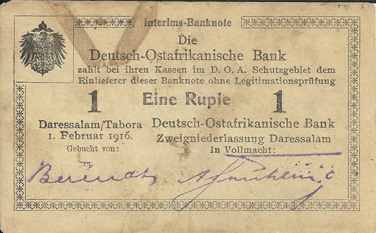 Billetes - Europa - Alemania Africa del Este - 19N2 - MBC - Año 1916 - Click en la imagen para cerrar