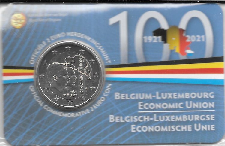 Monedas - Euros - 2€ - Belgica - SC - 2021 - Union economica Belgica-Luxemburgo - Click en la imagen para cerrar