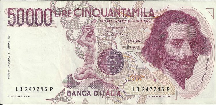 Billetes - Europa - Italia - 113a - mbc - Año 1984 - 50000 liras - Click en la imagen para cerrar