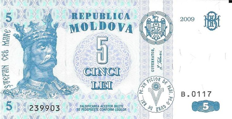 Billetes - Europa - Moldavia - 9 - SC - 2009F - 5 lei - Click en la imagen para cerrar