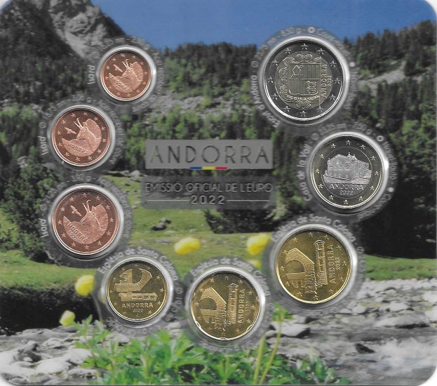 Monedas - Euros - Estuches Oficiales - Andorra - - FDC - 2022 - Coleccion 8 monedas - Click en la imagen para cerrar