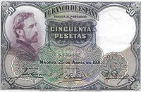 Billetes - España - Alfonso XIII (1886 - 1931) - 375 - mbc - Año 1931 - 50 pesetas - ref: 8659885