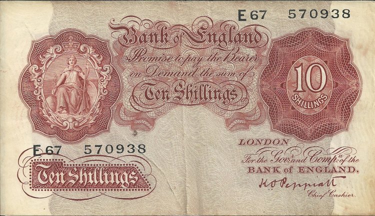 Billetes - Europa - Inglaterra - ----- - bc+ - Año ------ - 10 shillings - Click en la imagen para cerrar