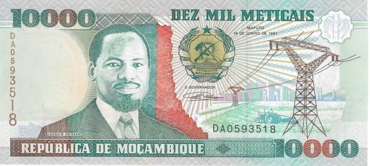 Billetes - Africa - Mozambique - 137 - MBC - 1991 - 10000 meticais - Num.ref: DA0593518 - Click en la imagen para cerrar