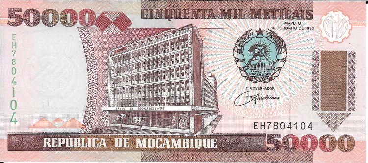 Billetes - Africa - Mozambique - 138 - S/C - Año 1993 - 50000 Meticais - num ref: EH7804104 - Click en la imagen para cerrar