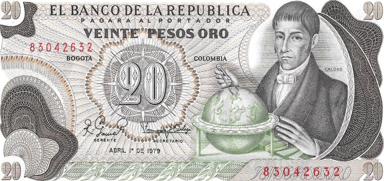 Billetes - America - Colombia - 404d - sc - 1979 - 20 pesos - Num.ref: 83042632 - Click en la imagen para cerrar