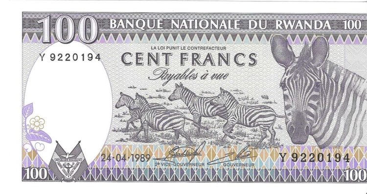 Billetes - Africa - Ruanda - 19 - SC - 1989 - 100 francos - Num.ref: Y9220194 - Click en la imagen para cerrar