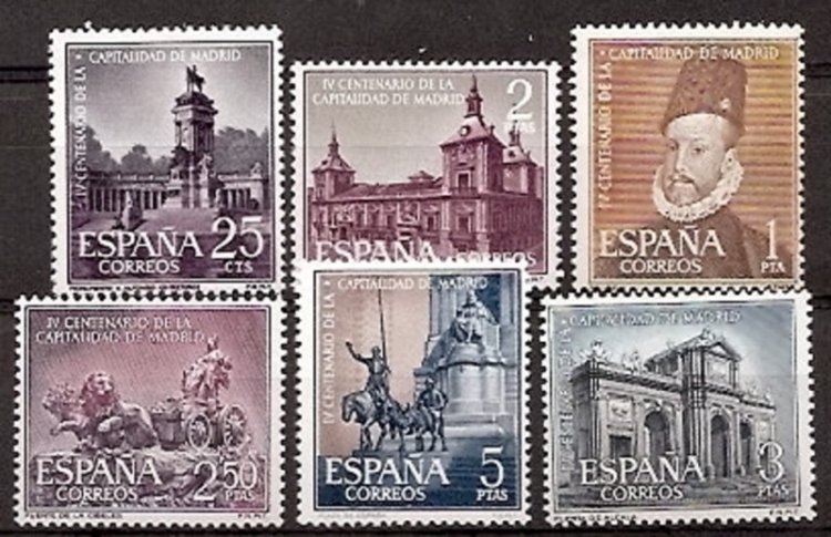 Sellos - Países - España - 2º Cent. (Series Completas) - Estado Español - 1961 - 1388/93 - ** - Click en la imagen para cerrar