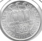 Monedas - Europa - San Marino - 71 - 1977 - 500 Liras - Plata