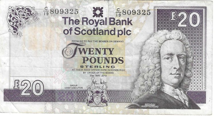 Billetes - Europa - Escocia - 354e - mbc - 2012 - Royal Bank - 20 pounds - Num.ref:809325 - Click en la imagen para cerrar