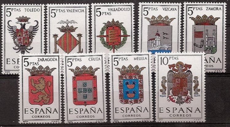 Sellos - Países - España - 2º Cent. (Series Completas) - Estado Español - 1966 - 1696/1704 - ** - Click en la imagen para cerrar