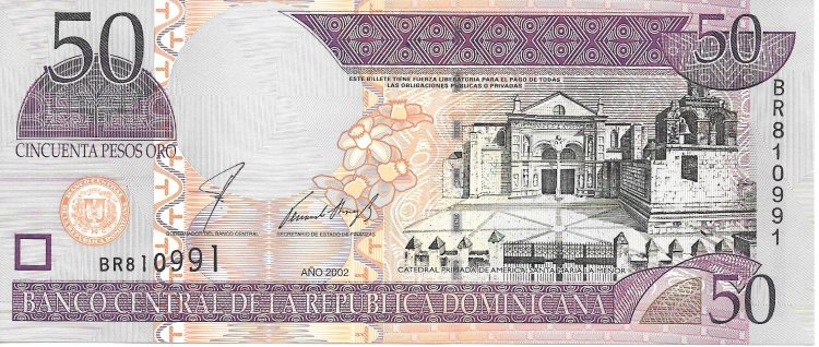 Billetes - America - Rep. Dominicana - 170 - S/C - Año 2002 - 50 Pesos - num ref: BR810991 - Click en la imagen para cerrar