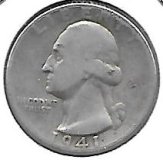 Monedas - America - Estados Unidos - 164 - Año 1941 - 1/4 Dollar