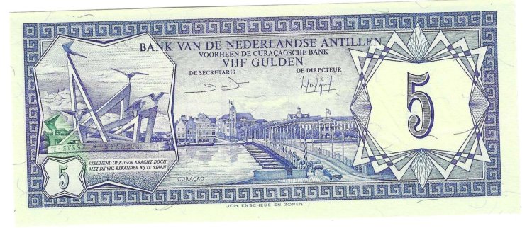 Billetes - America - Antillas Holandesas - 15b - SC - 1984 - 5 gulden - Num.ref: 0030349350 - Click en la imagen para cerrar