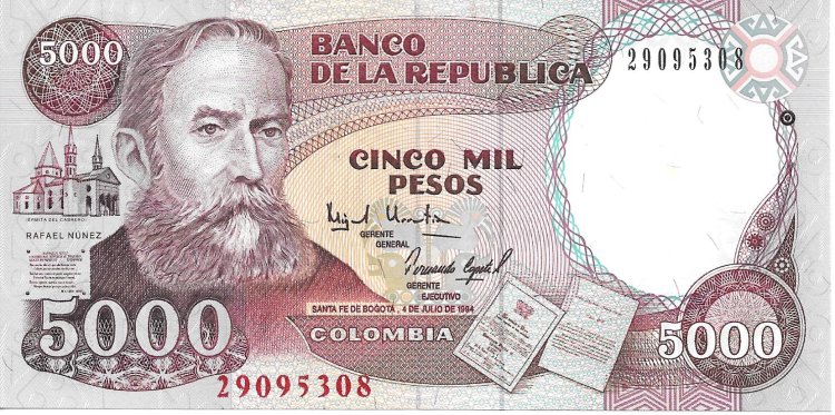 Billetes - America - Colombia - 440 - S/C - 1994 - 5000 Pesos - num ref:29095308 - Click en la imagen para cerrar