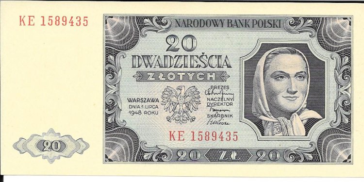 Billetes - Europa - Polonia - 137 - sc - 1948 - 20 zlotych - num. ref: 1589435 - Click en la imagen para cerrar