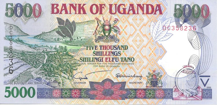 Billetes - Africa - Uganda - 40 - S/C - Año 2002 - 5000 Shilling - num ref: DC358236 - Click en la imagen para cerrar