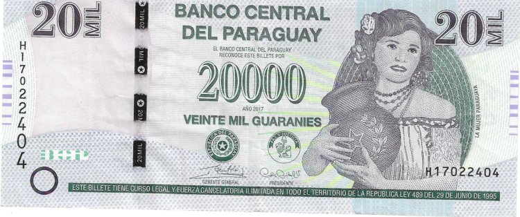 Billetes - America - Paraguay - 238 - mbc- - 2017 - 20000 guaranies - Num.ref: H17022404 - Click en la imagen para cerrar