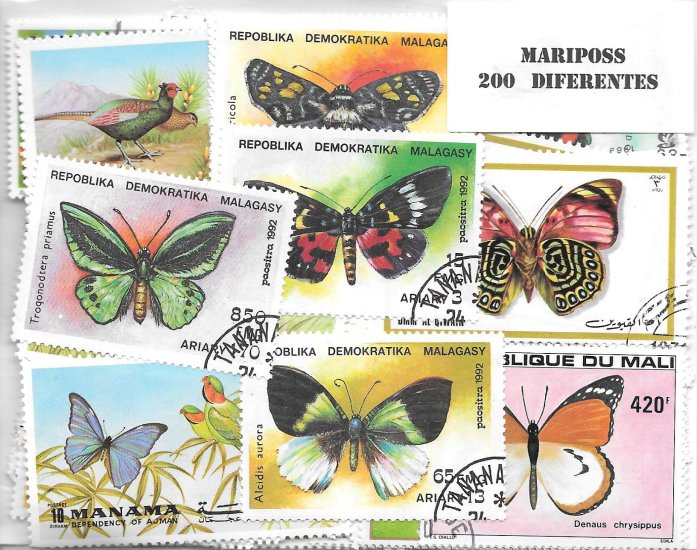 Temas - Mariposas - 200 sellos diferentes - Click en la imagen para cerrar