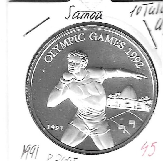 Monedas - Oceania - Samoa - 82 - 1991 - 10 tala - plata - Click en la imagen para cerrar