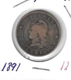 Monedas - America - Argentina - 32 - 1891 - ctv